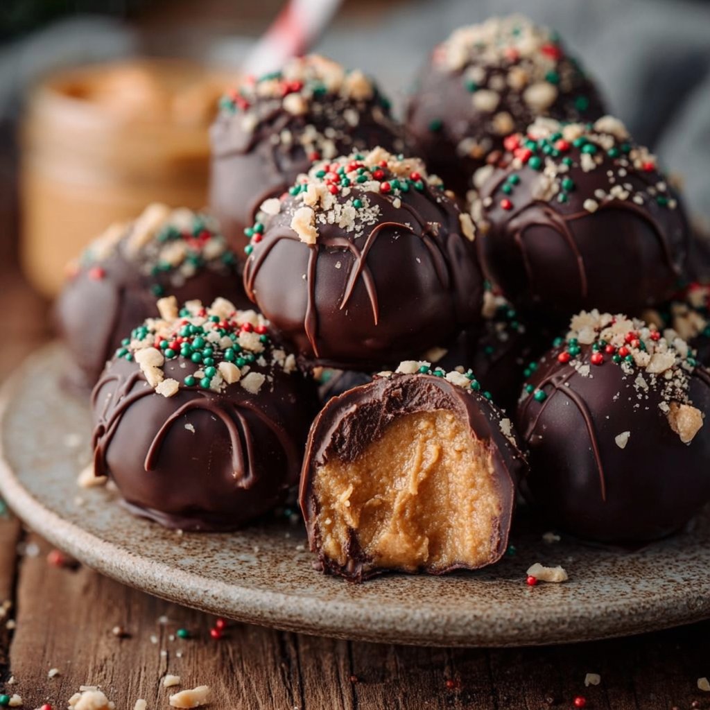 Easy Christmas Peanut Butter Balls