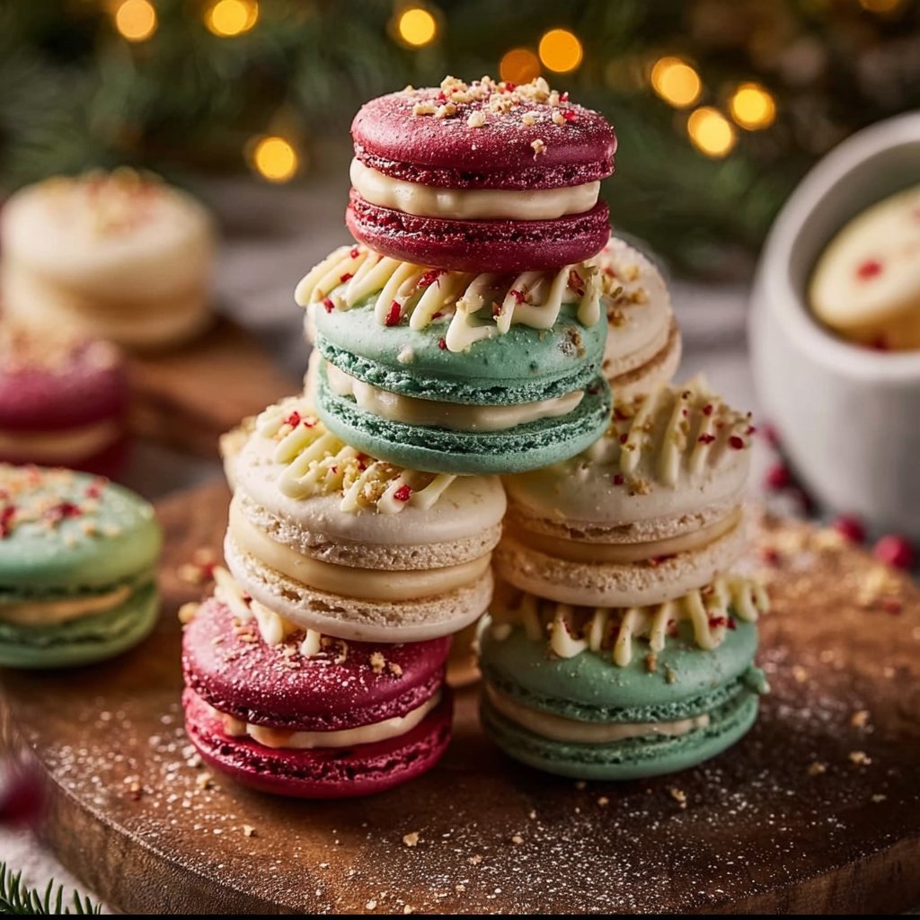 Christmas Tree Cake Macarons