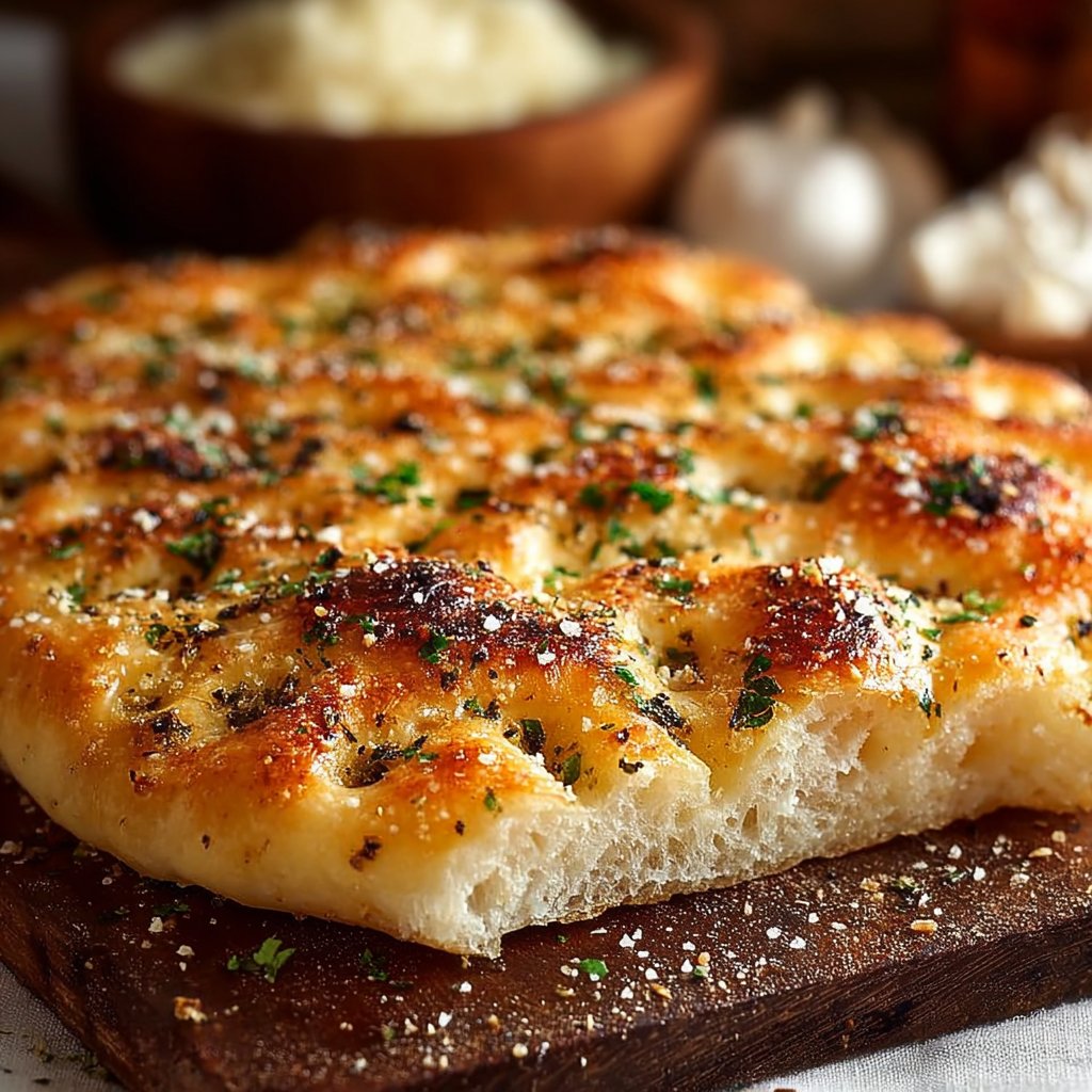 Easy Homemade Garlic Parmesan Focaccia Bread