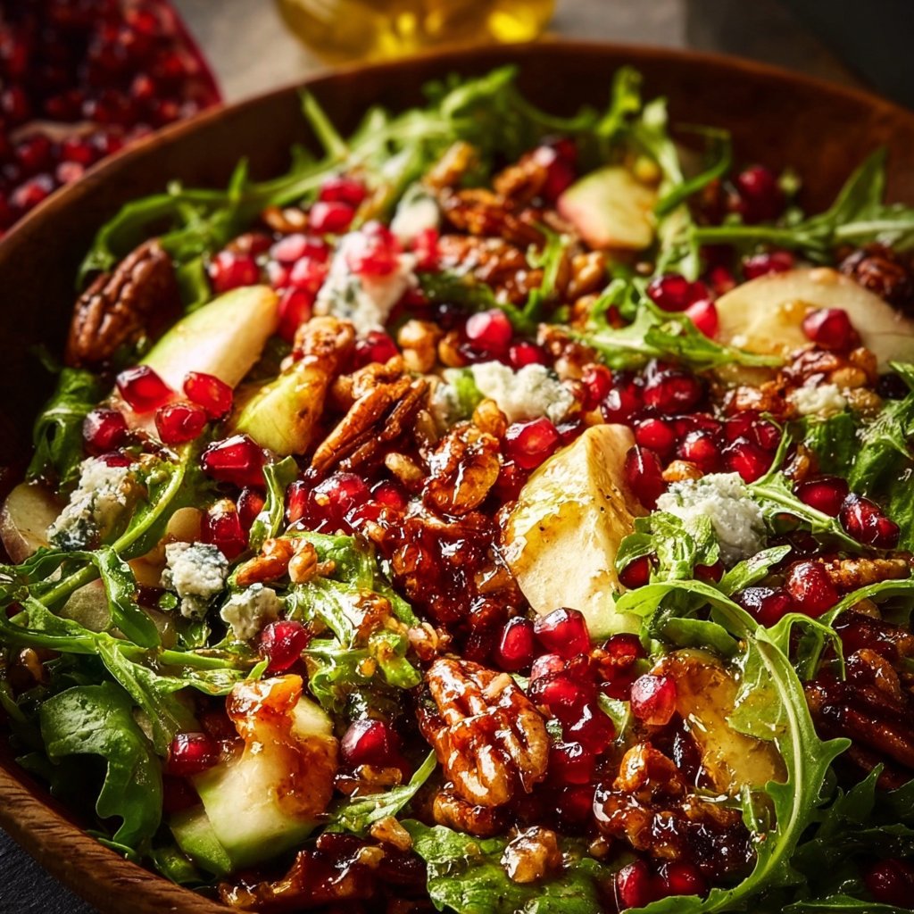 Pomegranate Christmas Salad With Honey Mustard Dressing