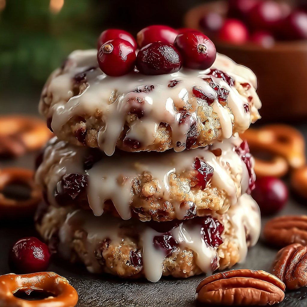 No-Bake Cranberry Pecan Praline Cookies