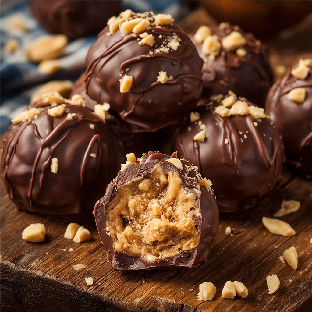 Simple Peanut Butter Rice Krispie Treats Covered in Chocolate