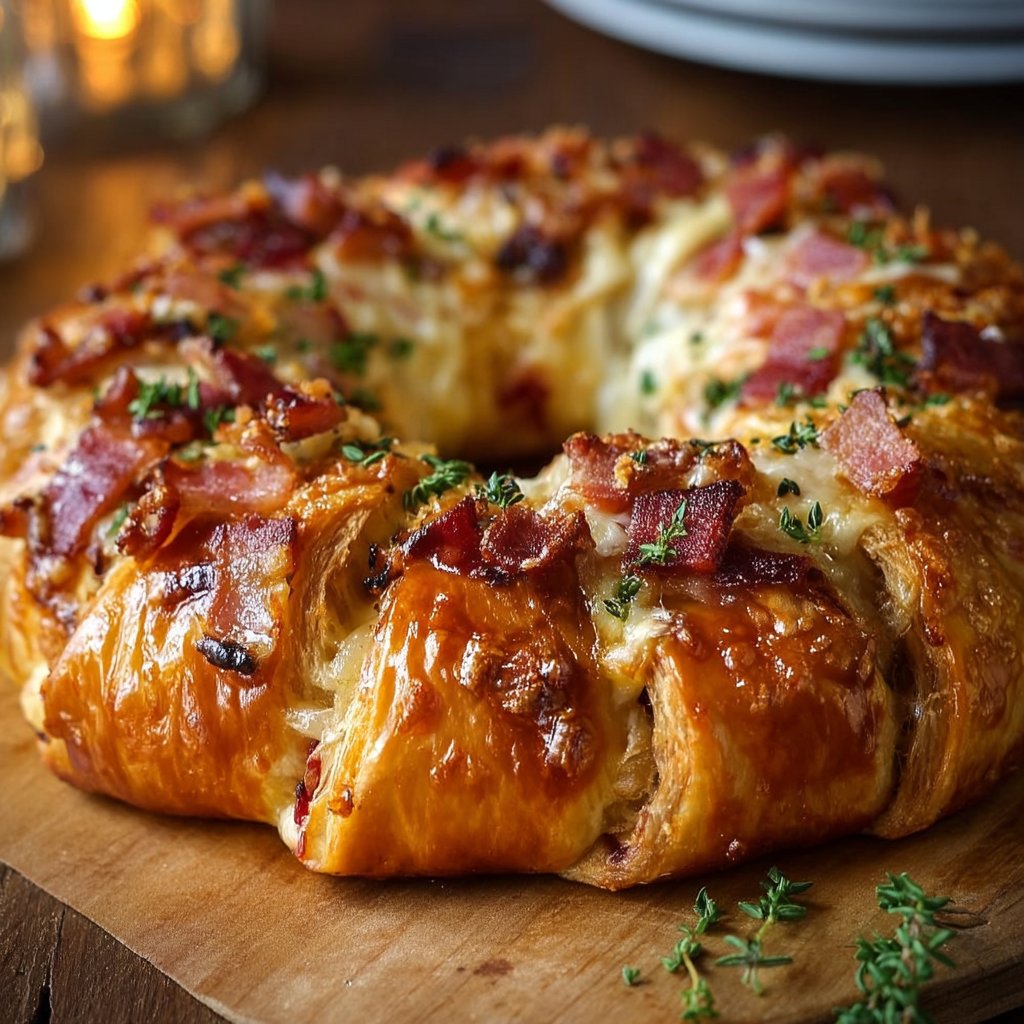 Bacon Brie Crescent Wreath