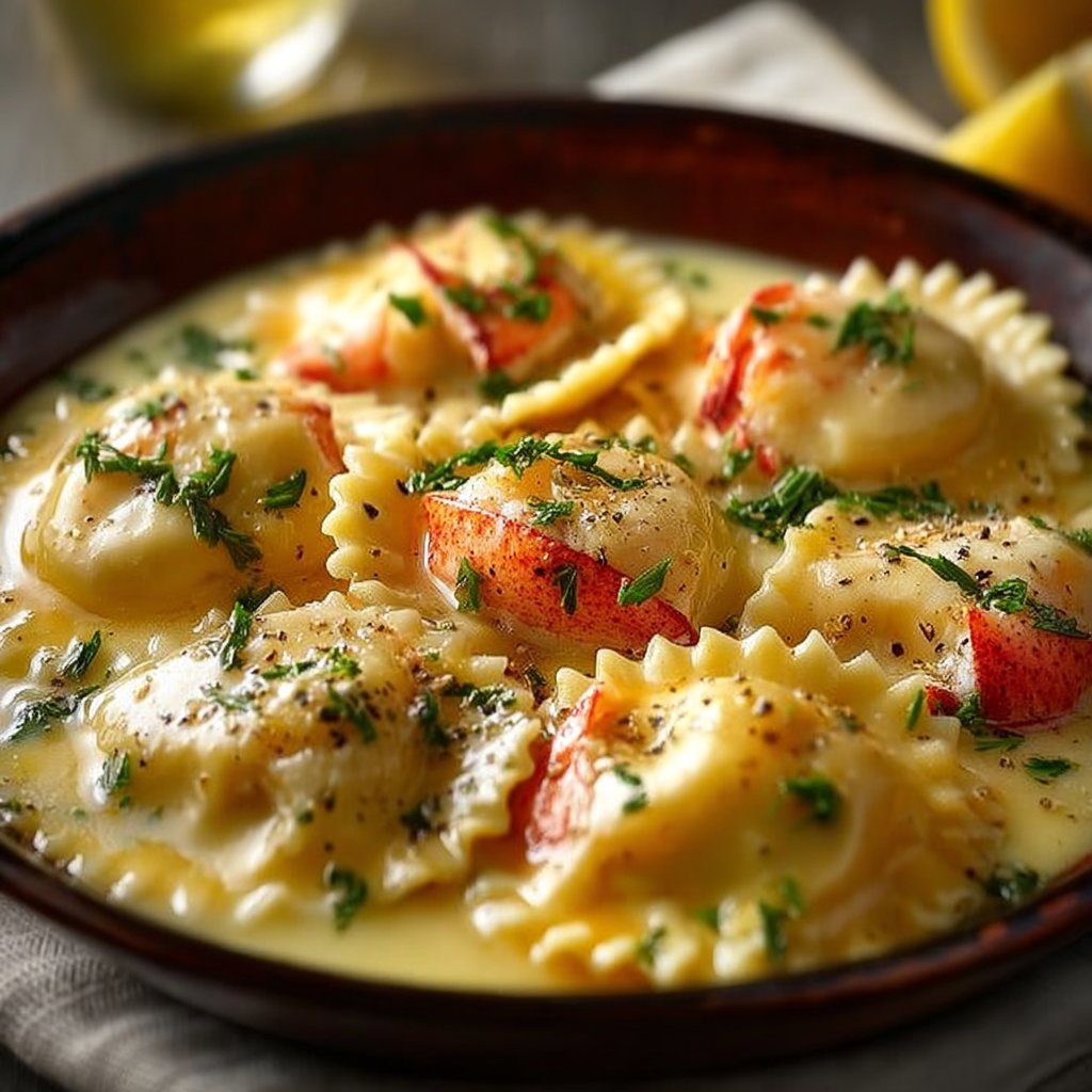Lobster Ravioli in Lemon Butter Sauce