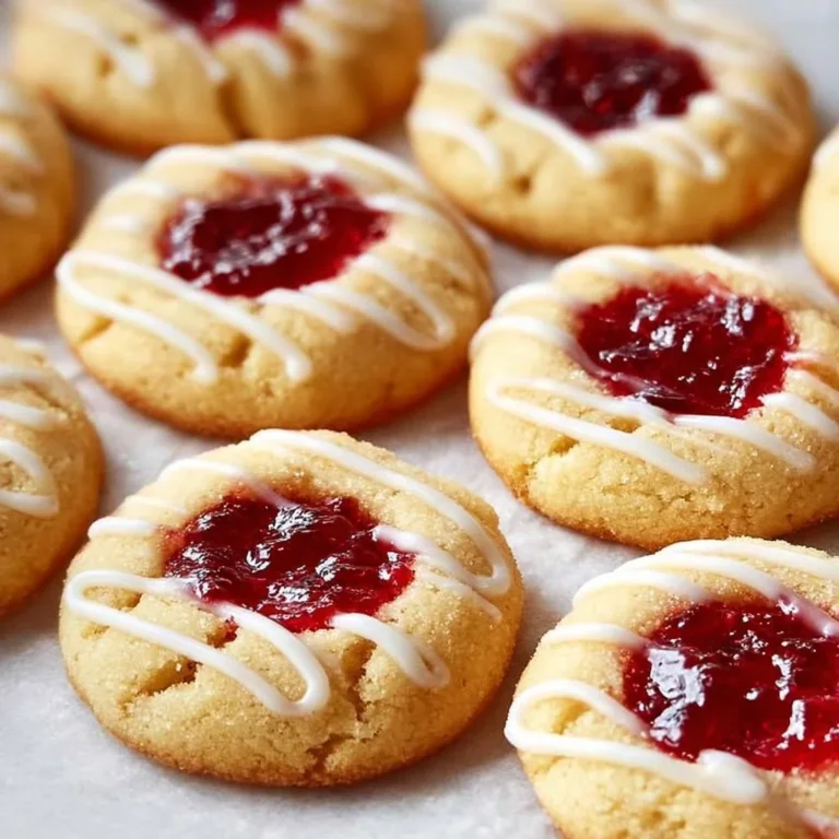 Delicious homemade thumbprint cookies filled with jam and topped with powdered sugar