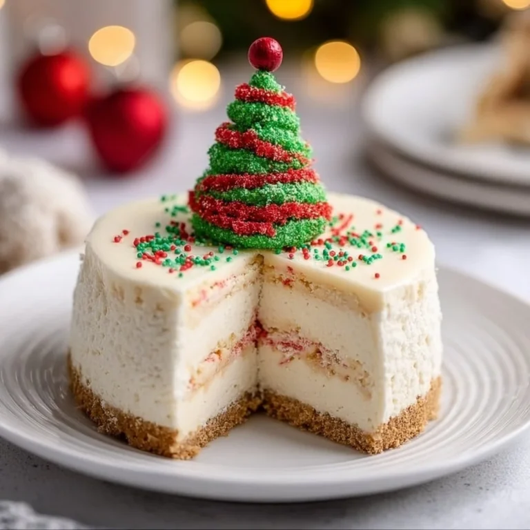 Creamy Little Debbie Christmas Tree Cheesecake with festive decorations