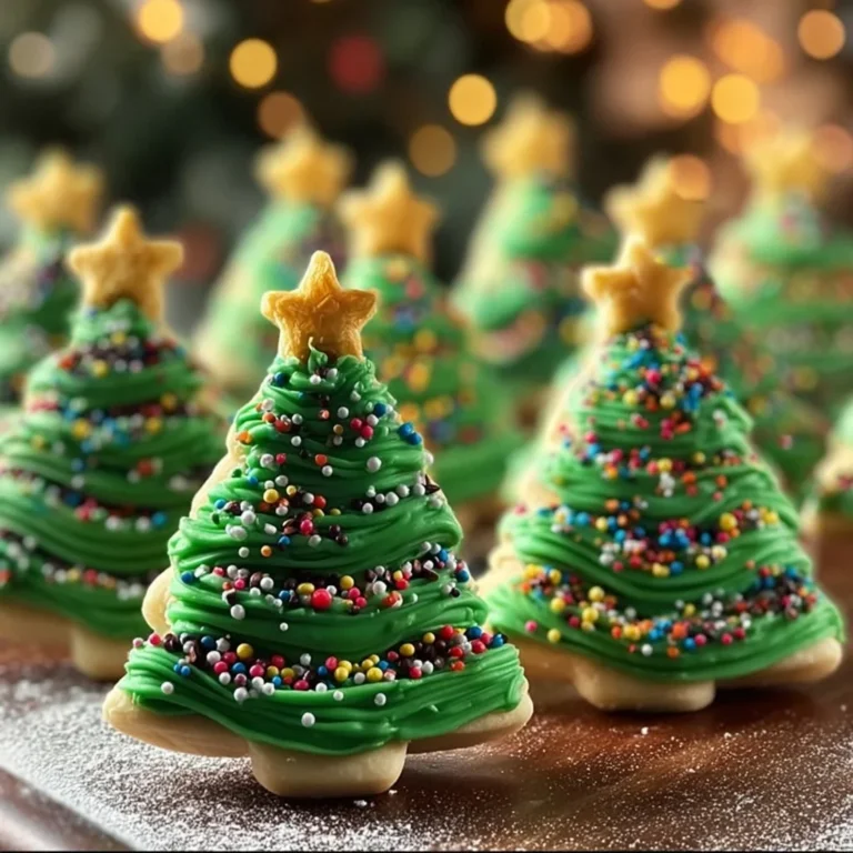Colorful fudge Christmas trees decorated for the holiday season