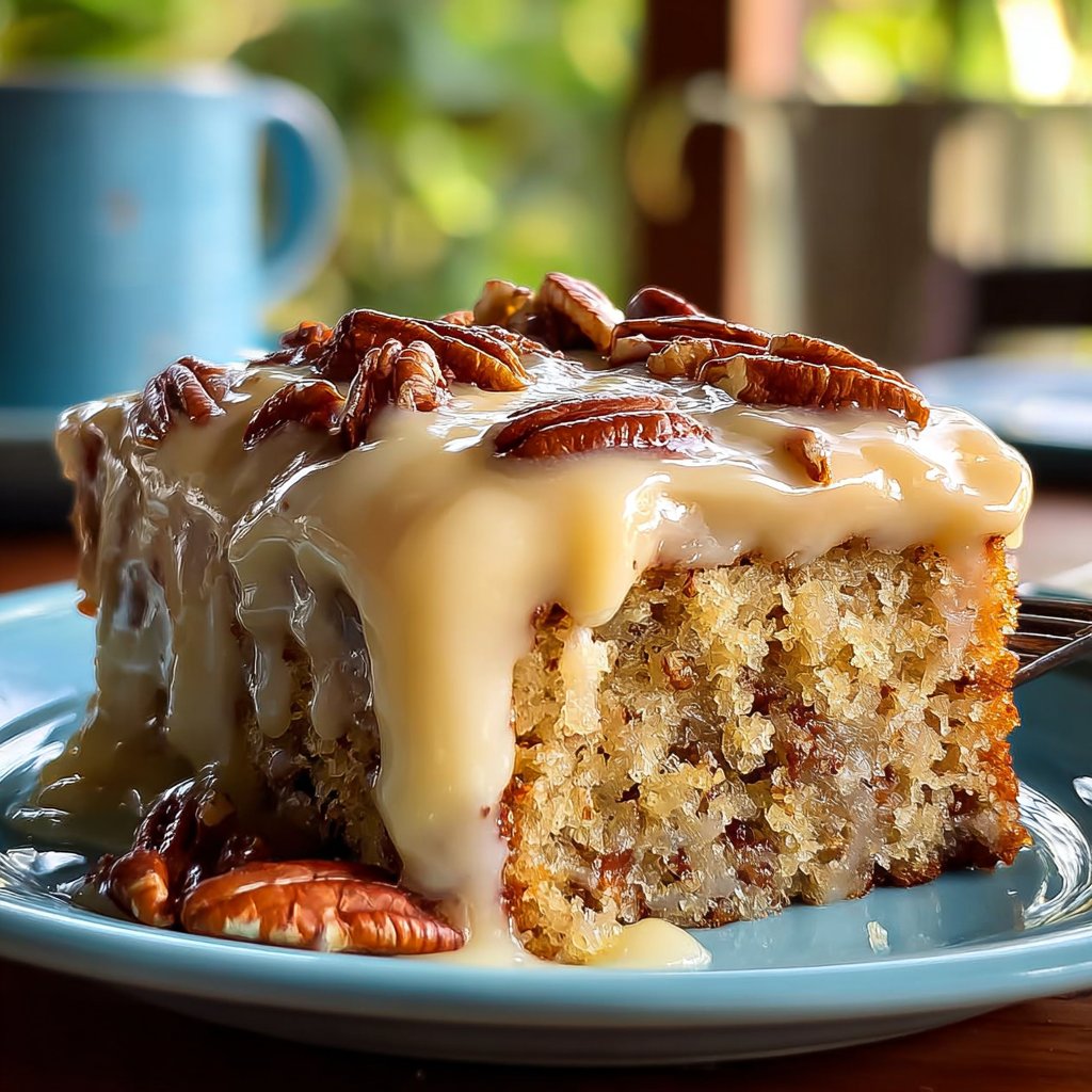 Butter Pecan Praline Poke Cake