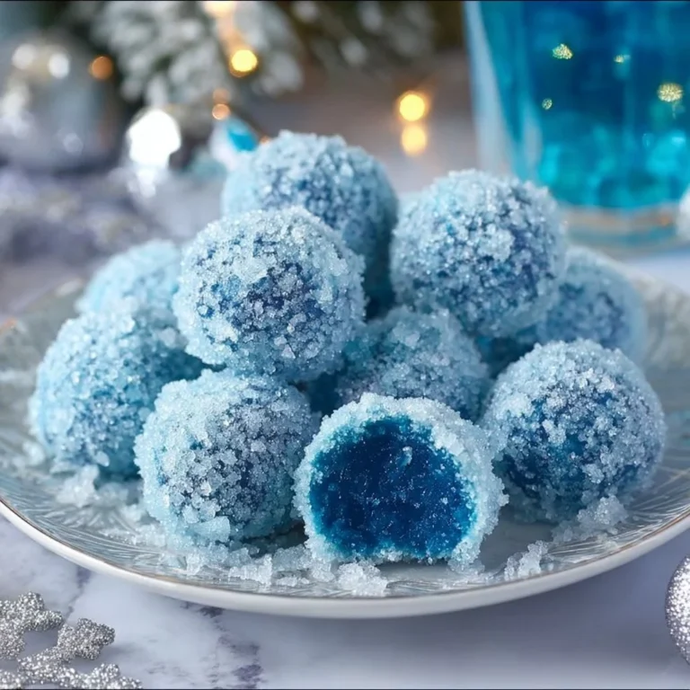 Delicious blue Christmas truffles made with four simple ingredients