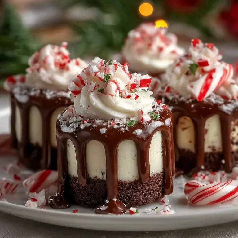 Easy peppermint hot cocoa cheesecake bites on a festive plate