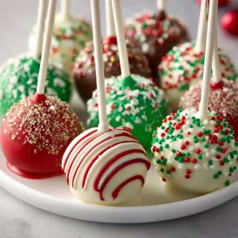 Festive Christmas cake pops decorated for the holiday season