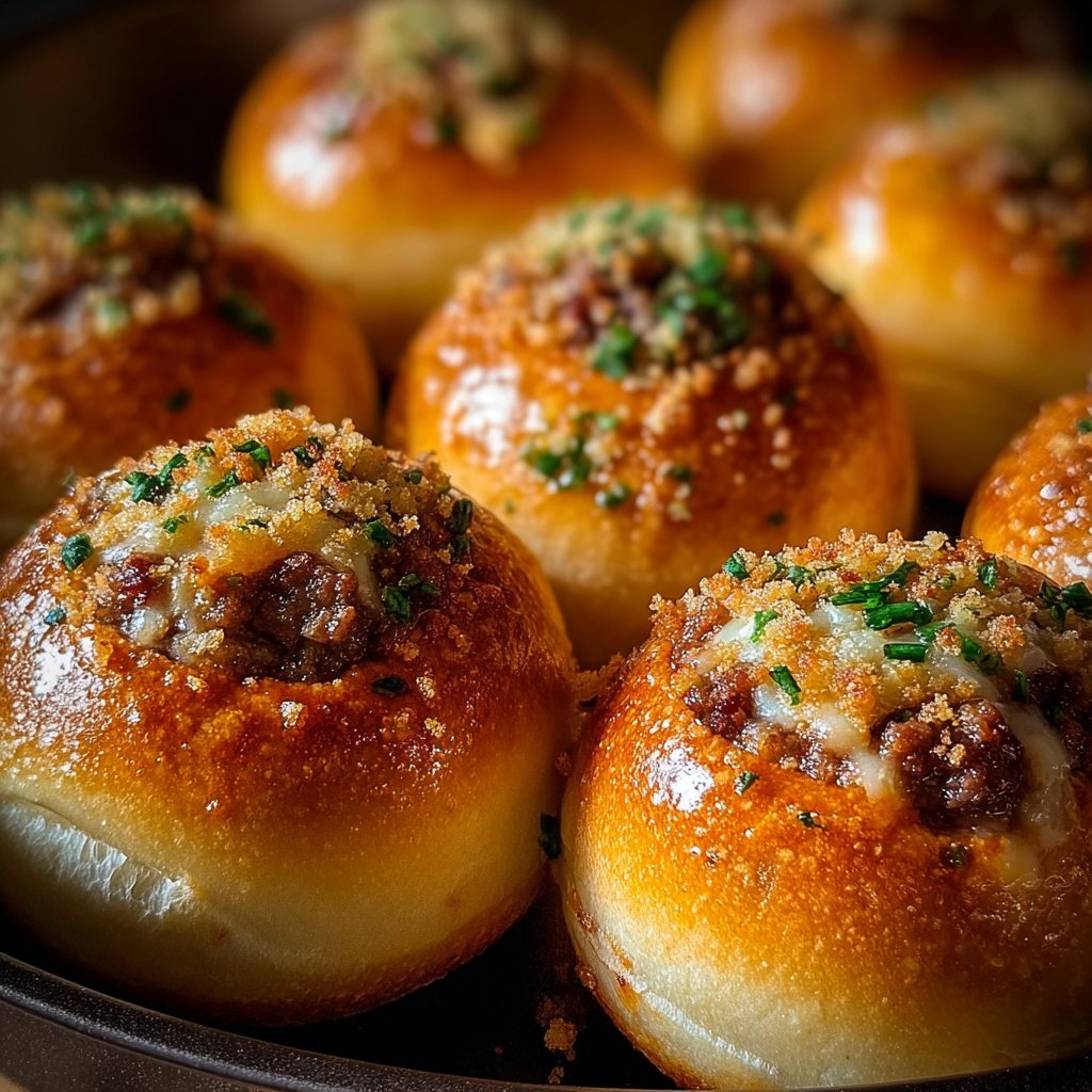 Garlic Parmesan Cheeseburger Bombs