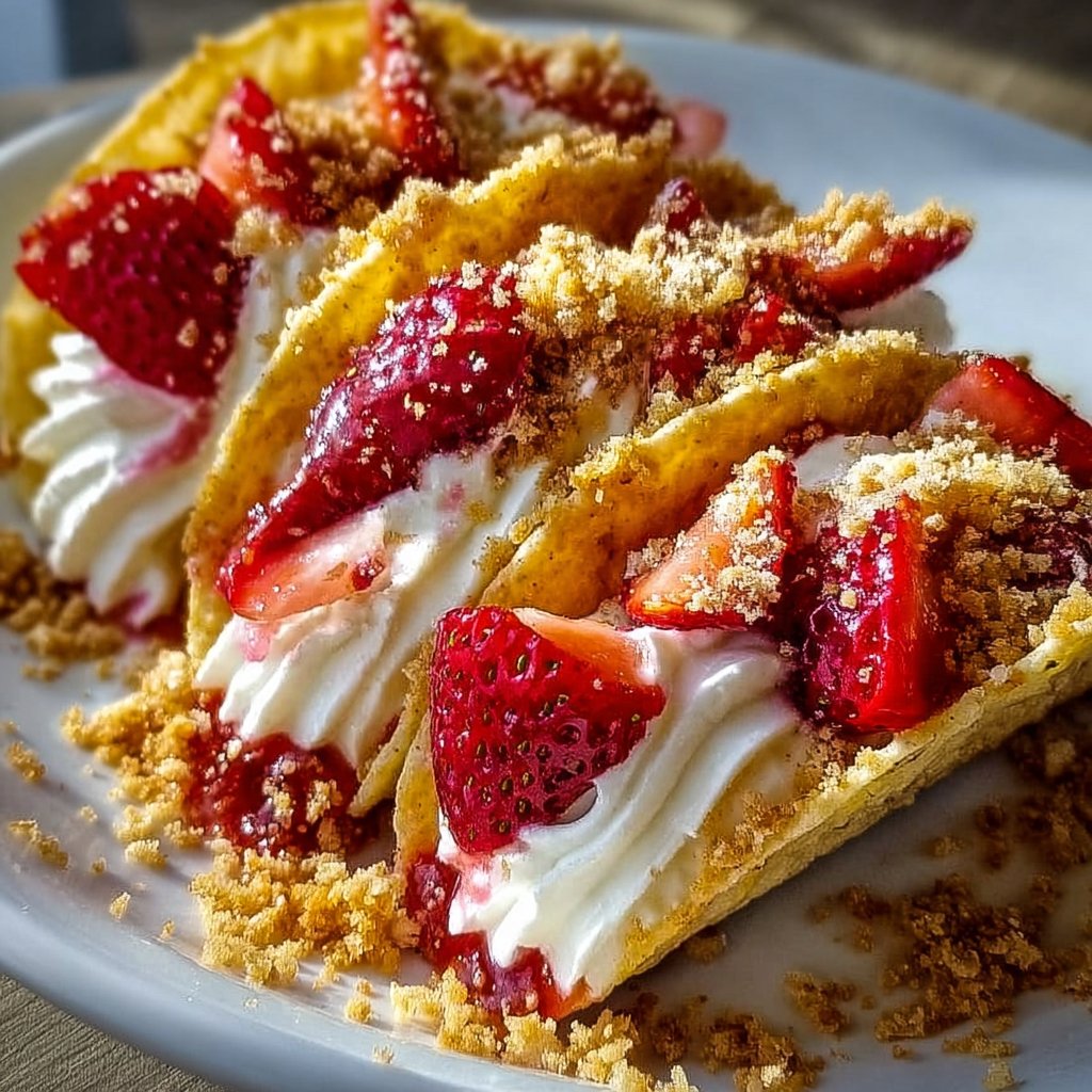 Strawberry Crunch Cheesecake Tacos
