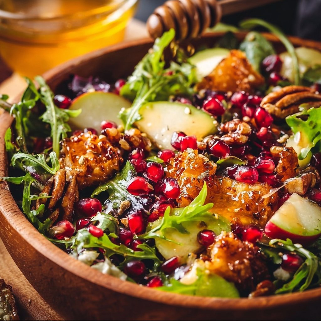 Winter Christmas Salad With Honey Mustard Dressing