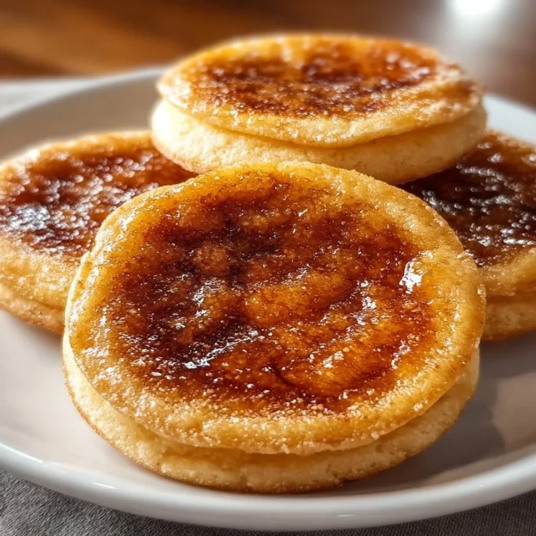 Delicious homemade crème brûlée cookies with caramelized sugar topping