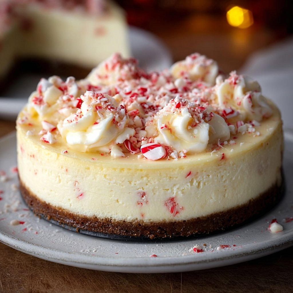 White Chocolate Peppermint Cheesecake