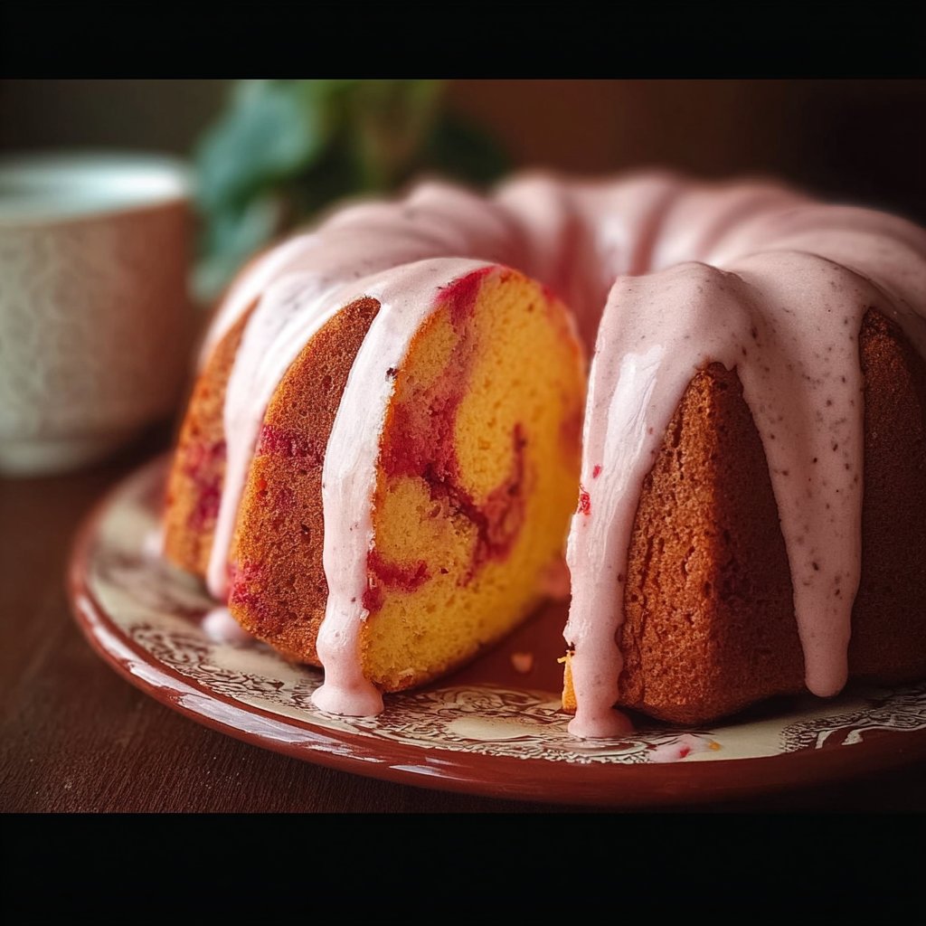 Strawberry Milkshake Pound Cake