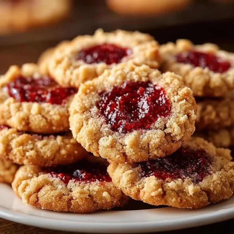 Freshly baked buttery raspberry crumble cookies on a cooling rack.