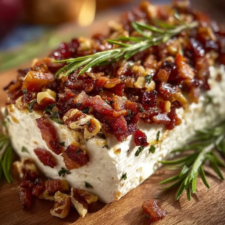 Delicious Million Dollar Bacon Goat Cheese Appetizer Log ready to serve