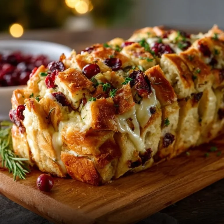Pull-Apart Bread with Cranberry and Brie fresh out of the oven