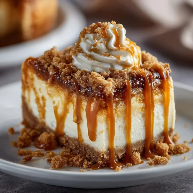 Pumpkin Caramel Crunch Cake topped with caramel and crunchy bits