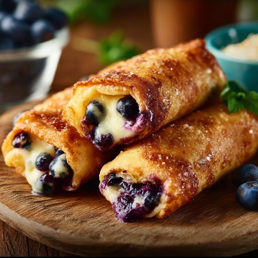 Blueberry Cream Cheese Egg Rolls