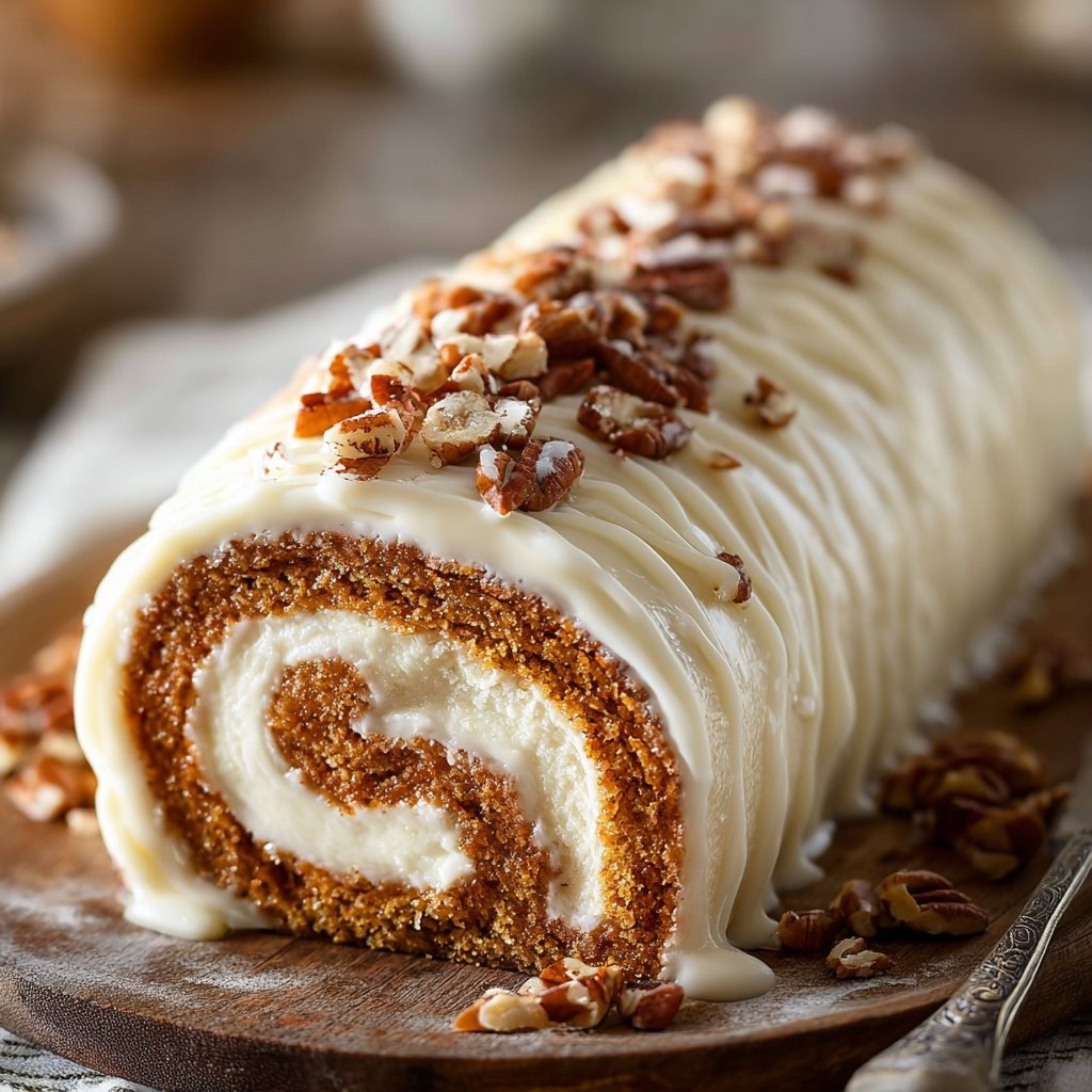 Carrot Cake Roll with Cream Cheese Frosting
