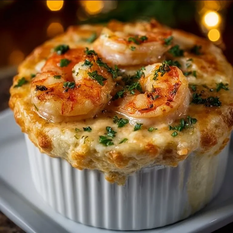Shrimp and lobster pot pie with cheddar bay biscuits in a golden crust