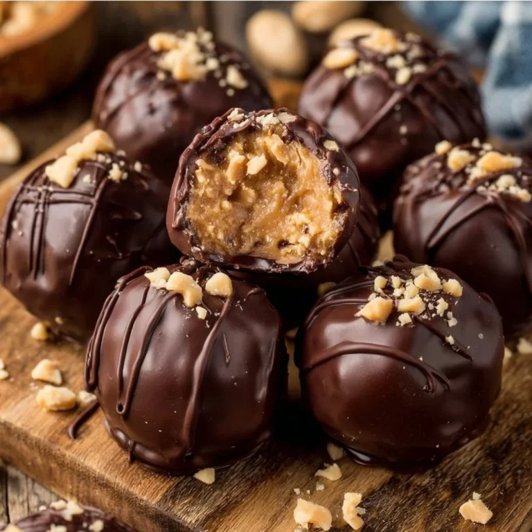 Chocolate-covered peanut butter rice krispie treats on a white plate
