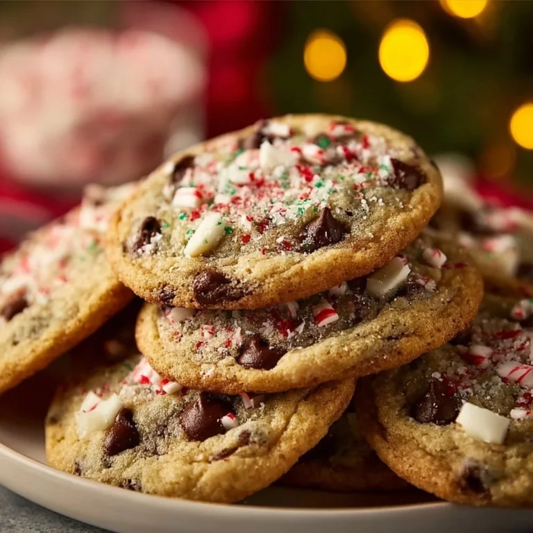 Winter Wonderland Chocolate Chip Christmas Cookies on a festive plate