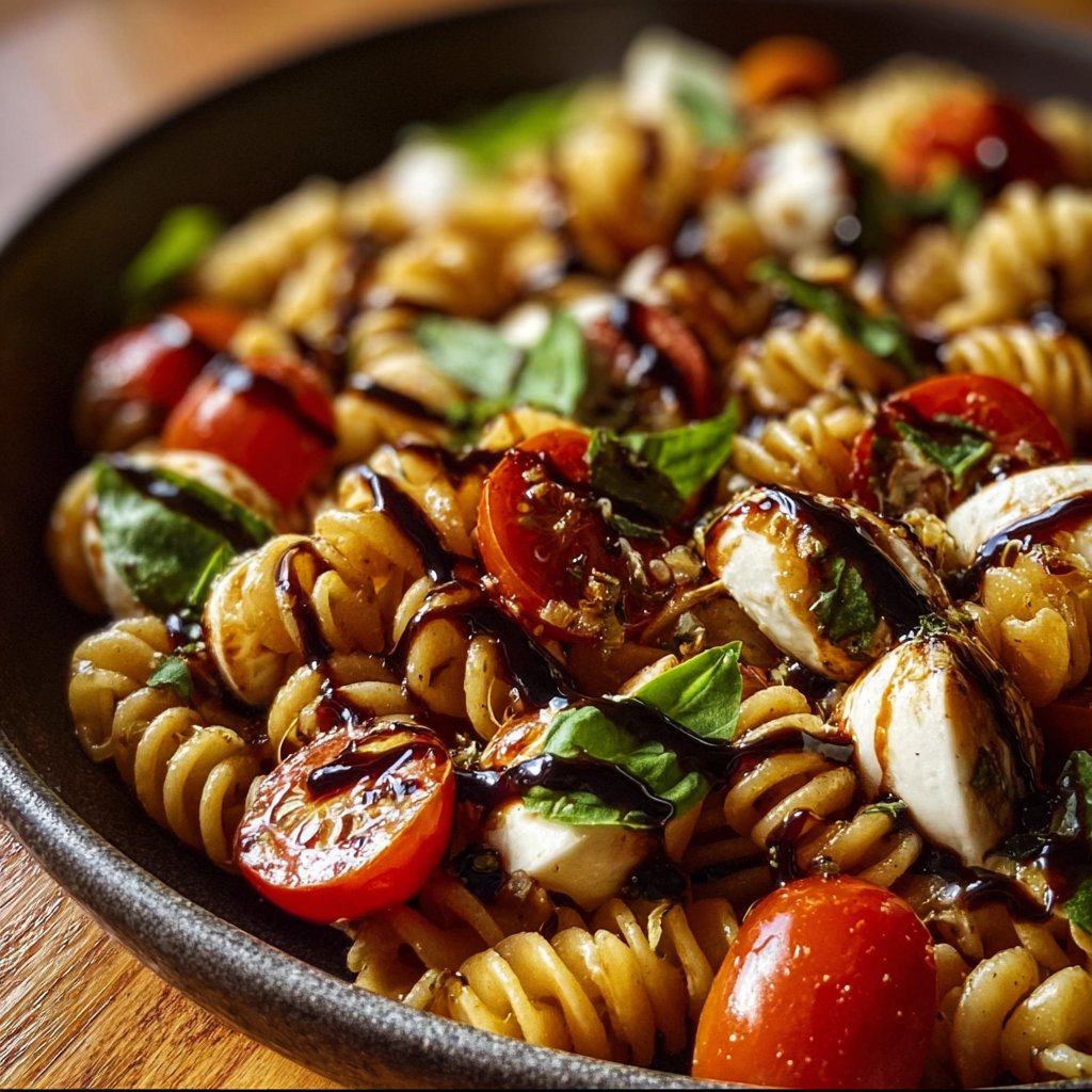 Caprese Pasta Salad with Balsamic Glaze