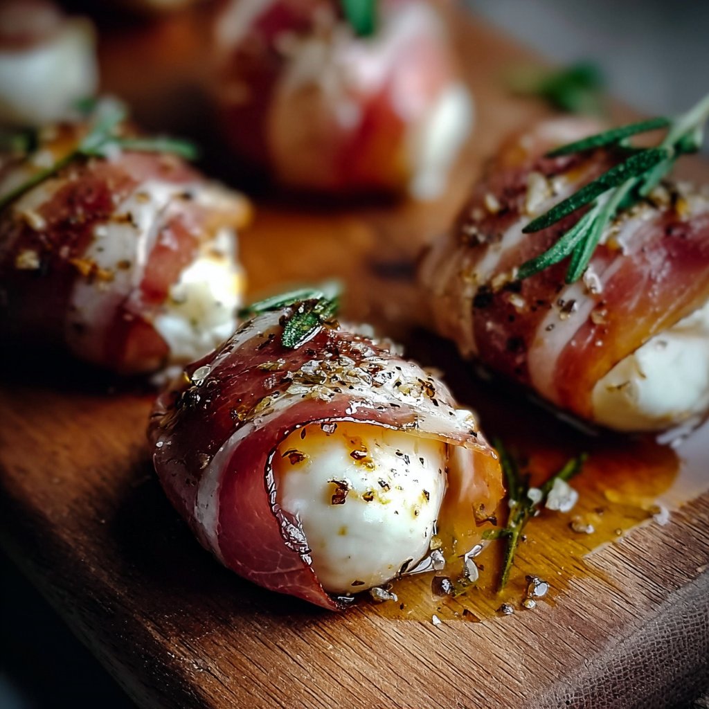 Prosciutto Wrapped Mozzarella Bites